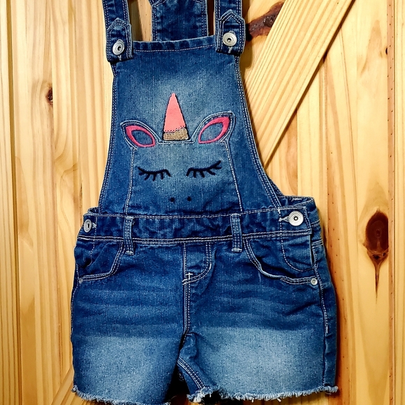 Unicorn Denim Bib Overall Shorts - Picture 1 of 5